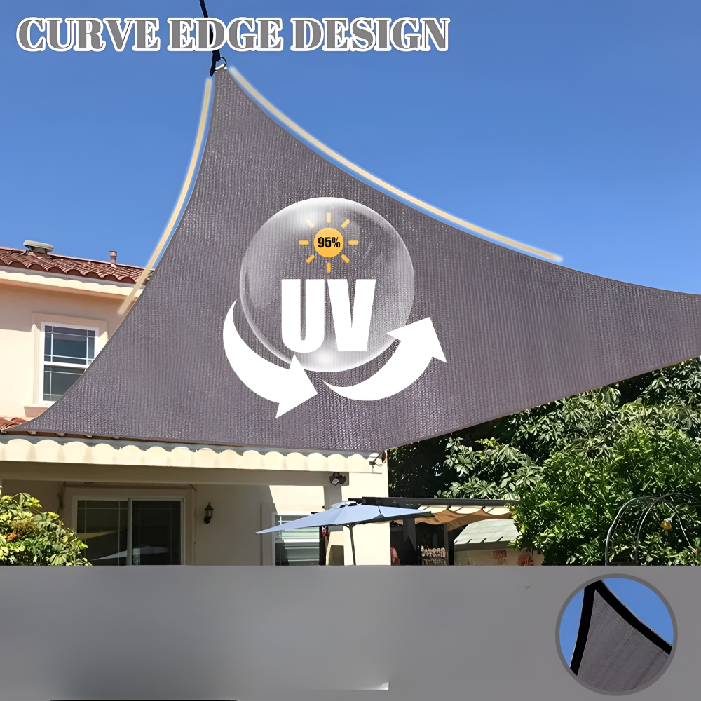 Patio Shade Sail Outdoor Sun Shade Rectangular Canopy Dark Grey - Image 5
