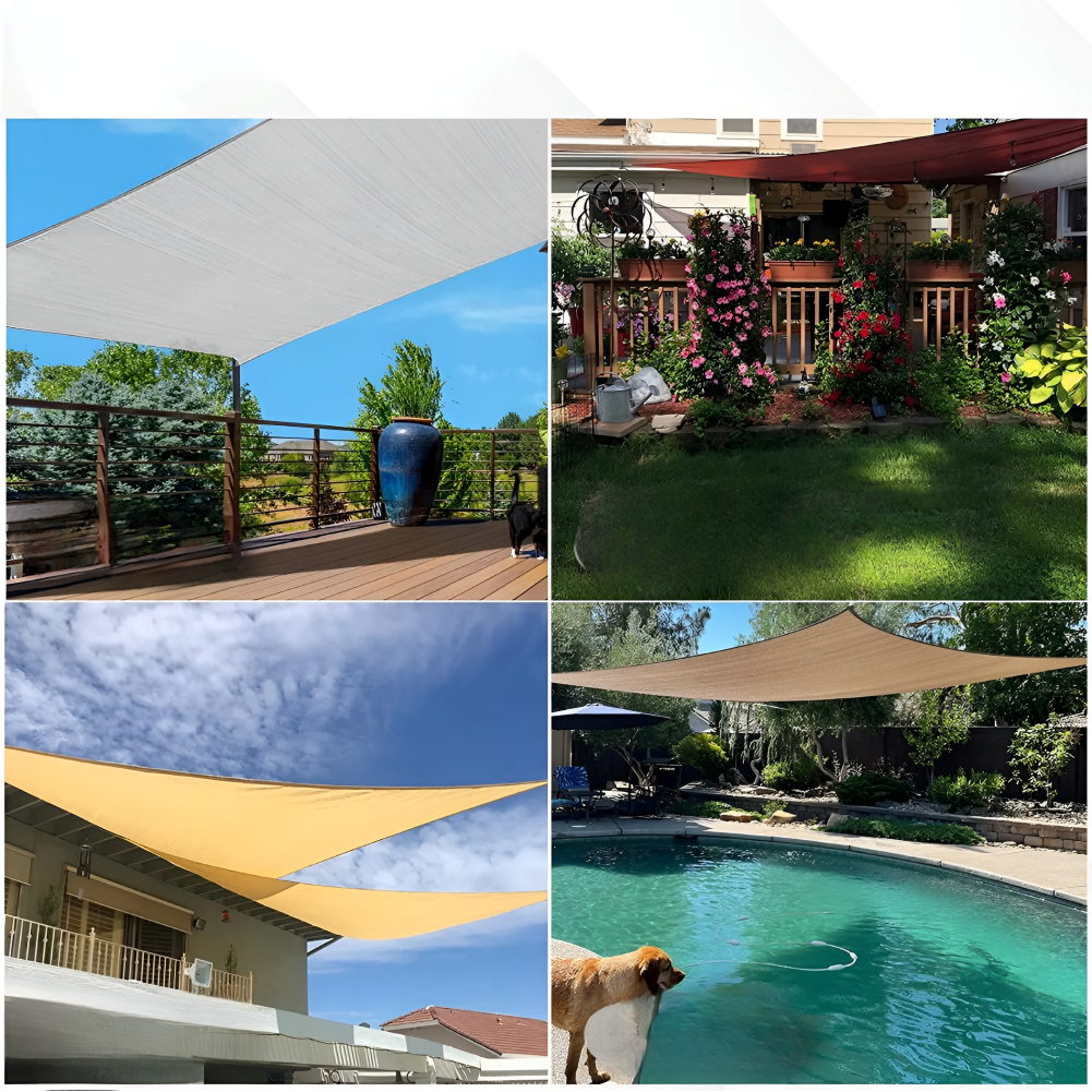 Patio Shade Sail Outdoor Sun Shade Rectangular Canopy Dark Grey - Image 7