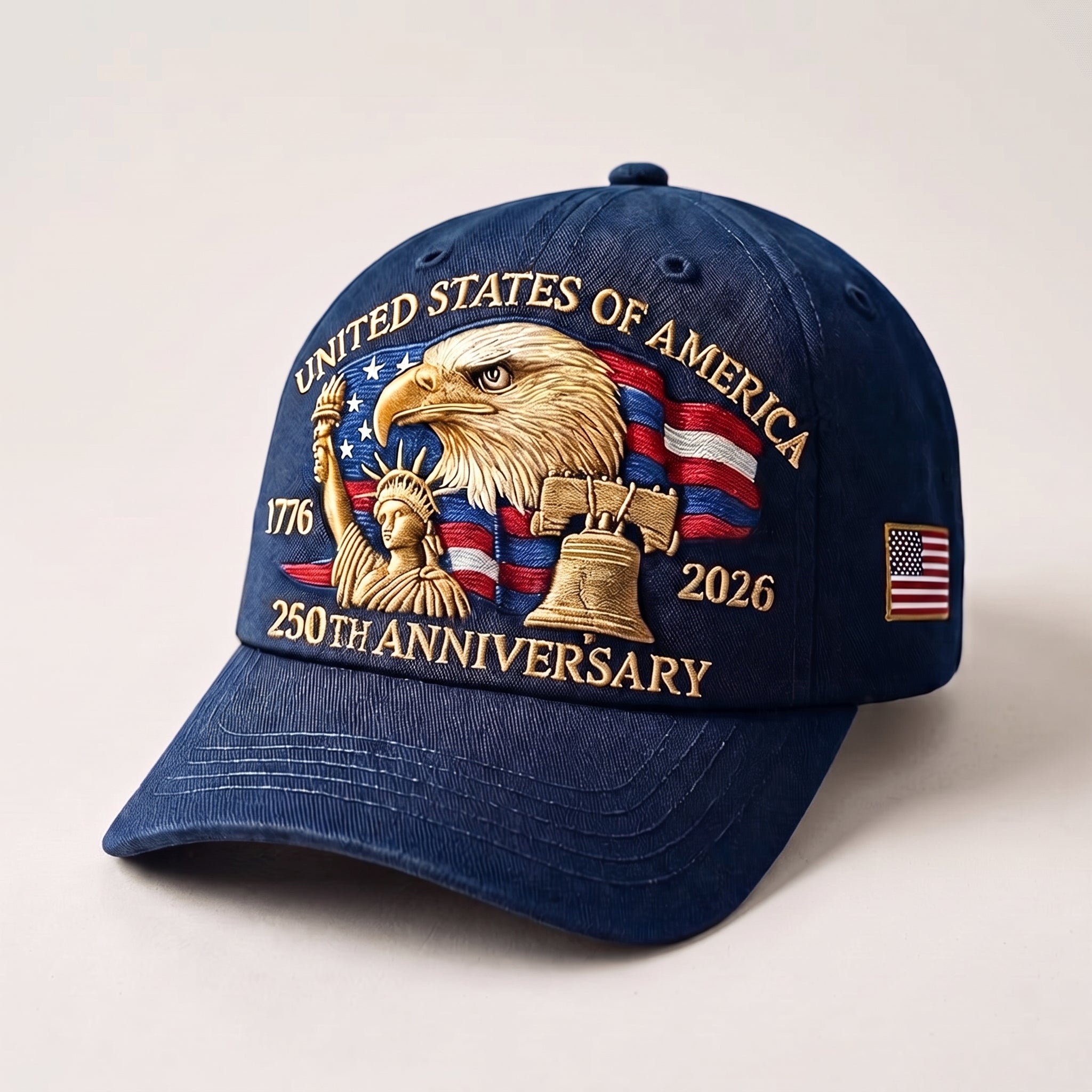 Baseball Cap Dad Hat Patriotic Embroidered United States Flag - Image 1