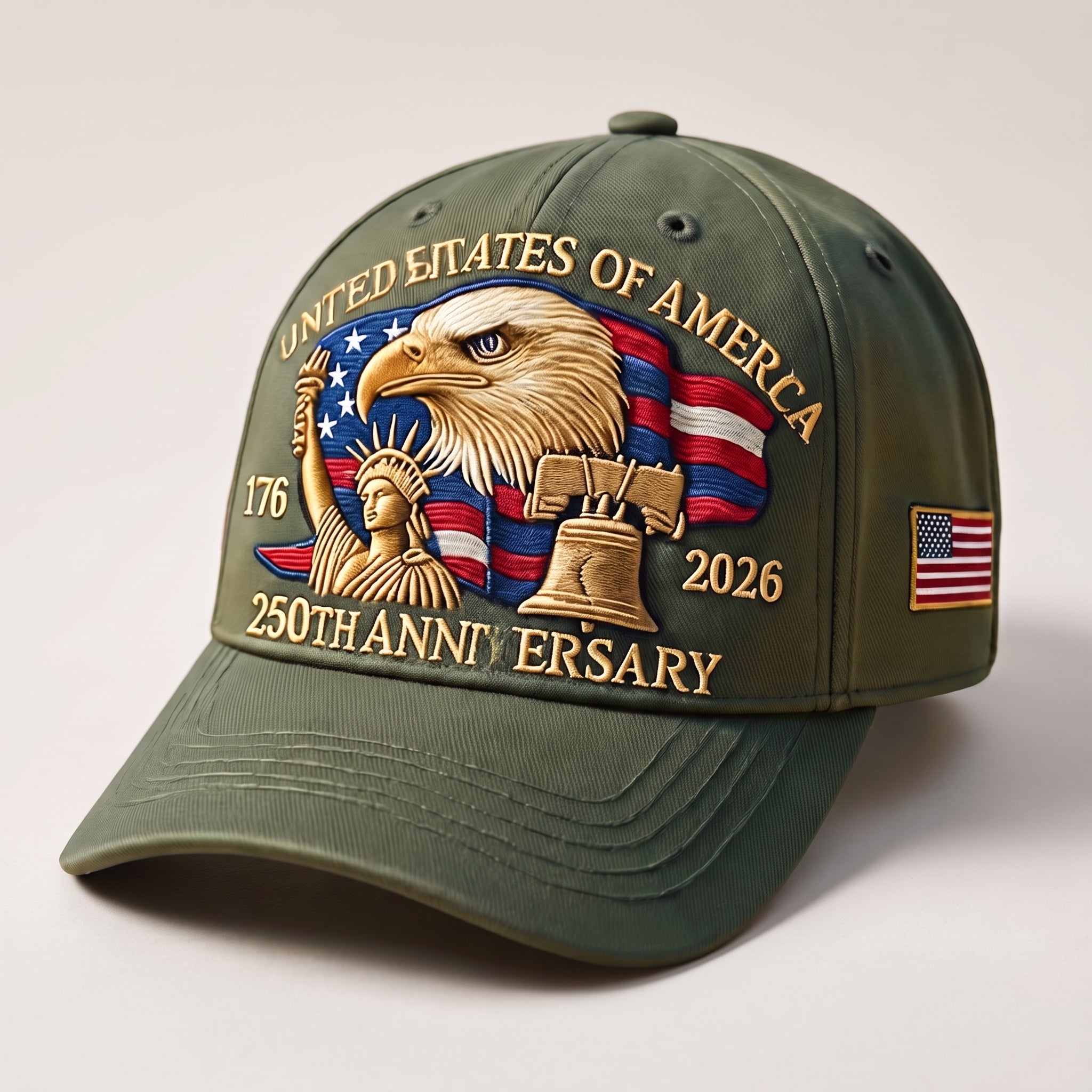 Baseball Cap Dad Hat Patriotic Embroidered United States Flag - Image 4