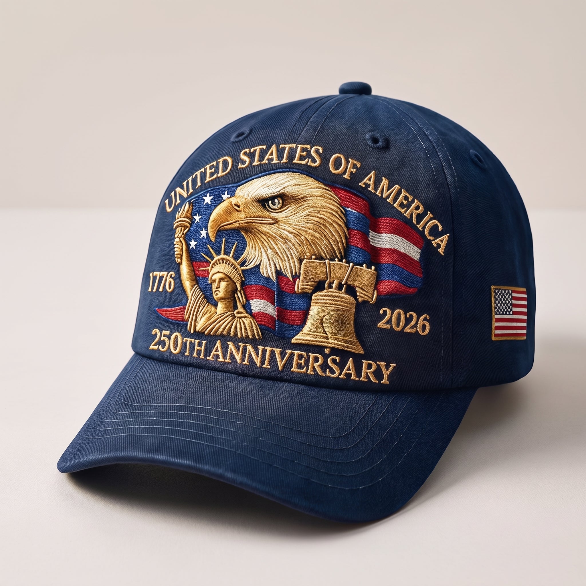 Baseball Cap Dad Hat Patriotic Embroidered United States Flag - hero