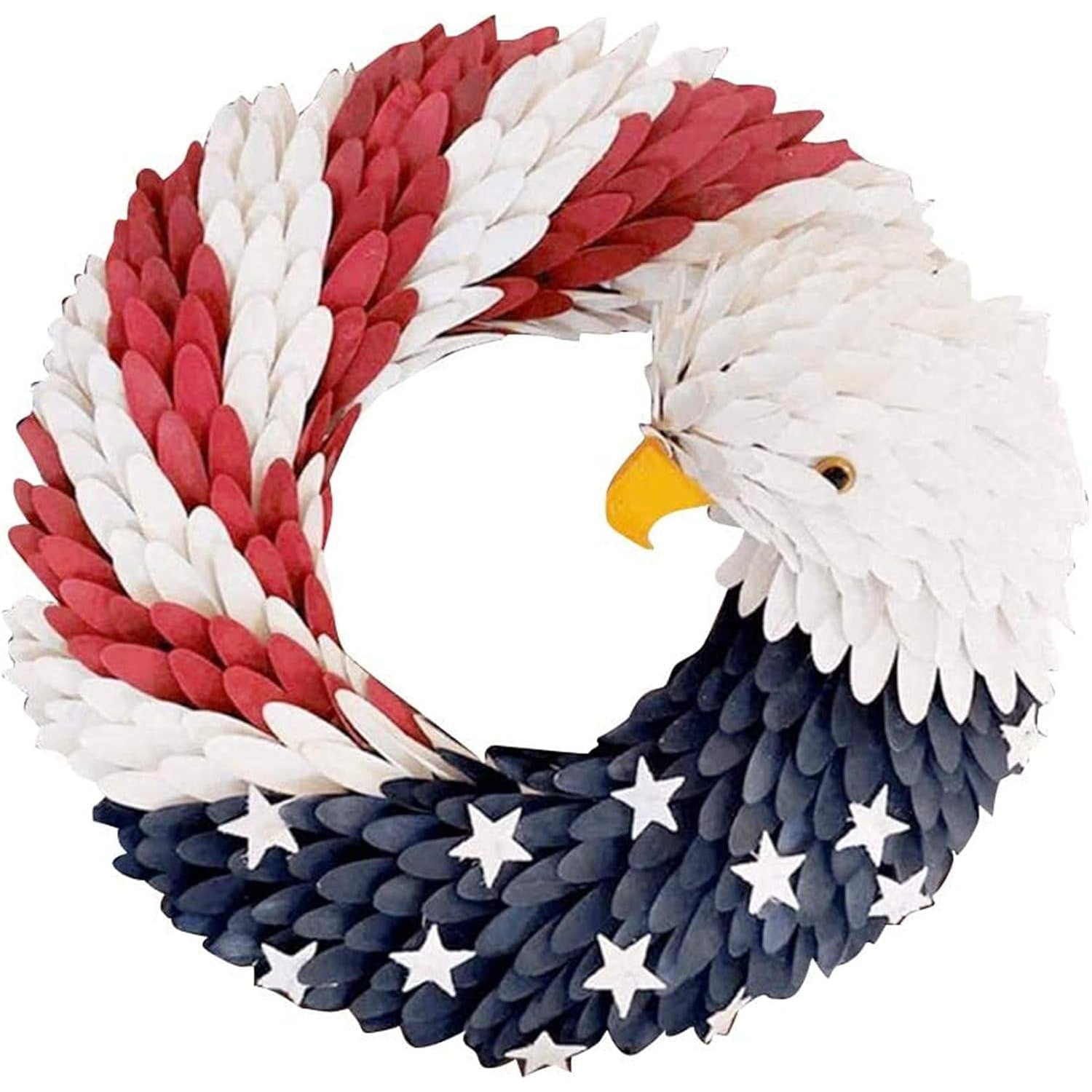 Patriotic Eagle Wreath Red White Blue Design With Stars - Image 1