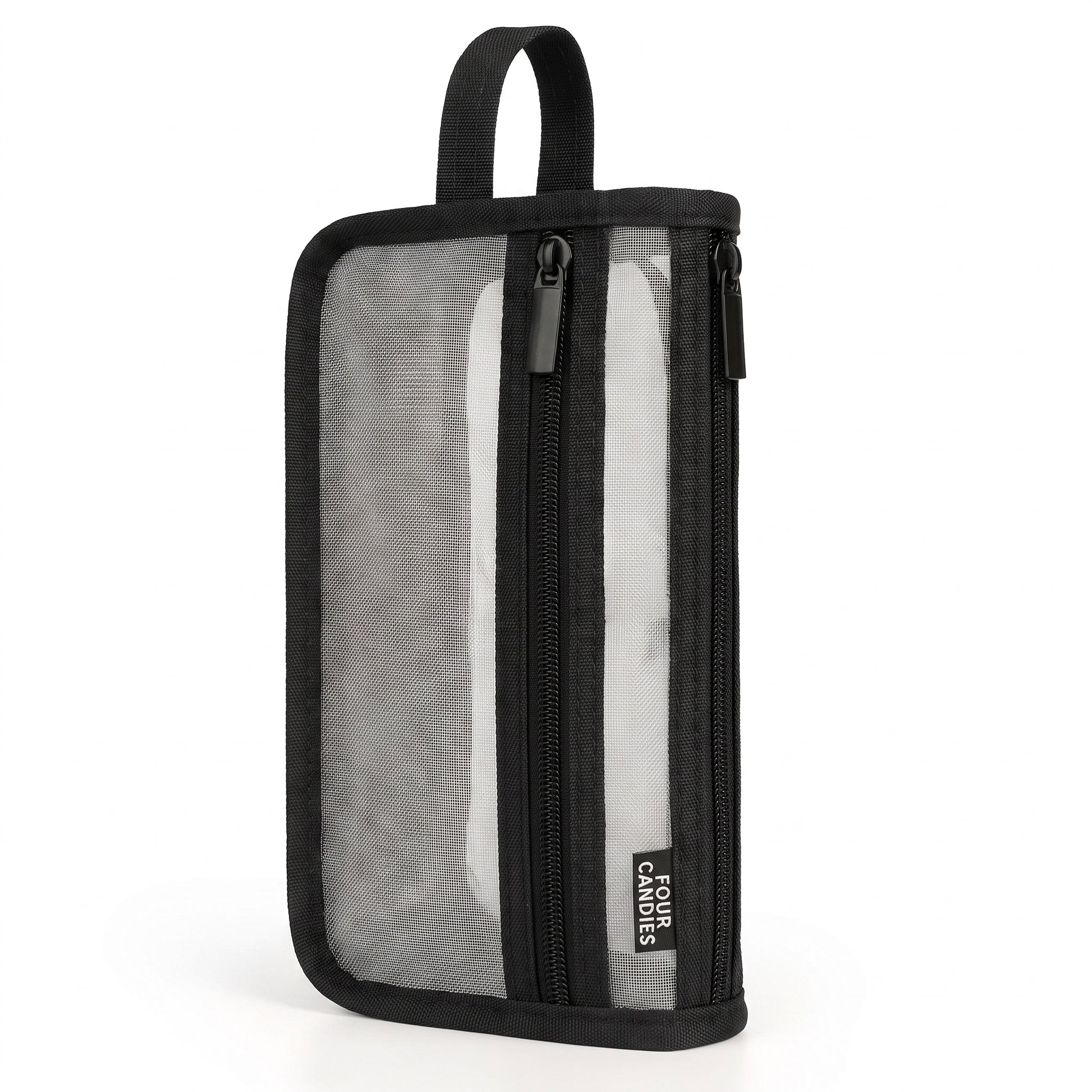 Clear Pencil Case Pouch Large Capacity Black Mesh Marker - studio