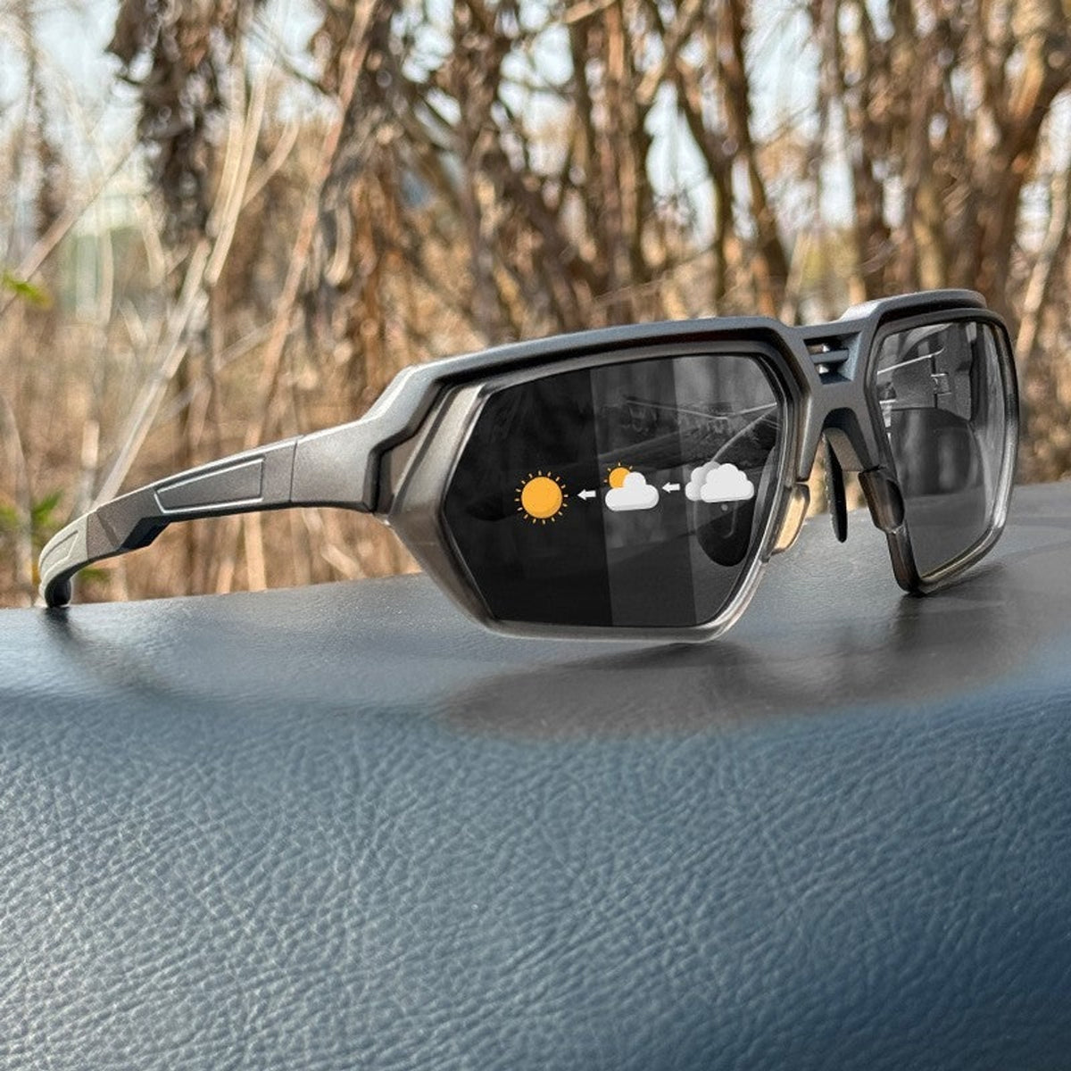 Photochromic Polarized Sports Sunglasses With Night-Enhancing Lenses And Tactical Wrap - Image 4