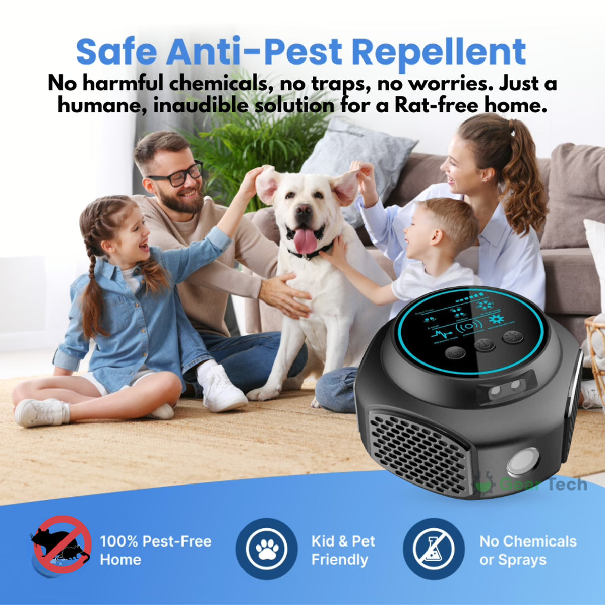 Plug-In Ultrasonic Repellent For Home & Garden Chemical-Free Rodent Repellent - Image 2