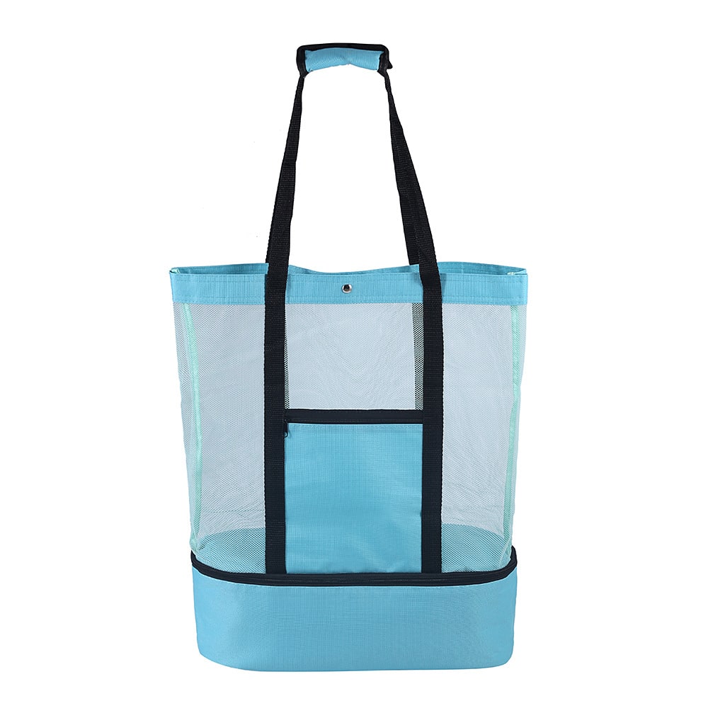 Portable Cooler Soft Lunch Bag Mesh Insulated Beach Tote - Image 1