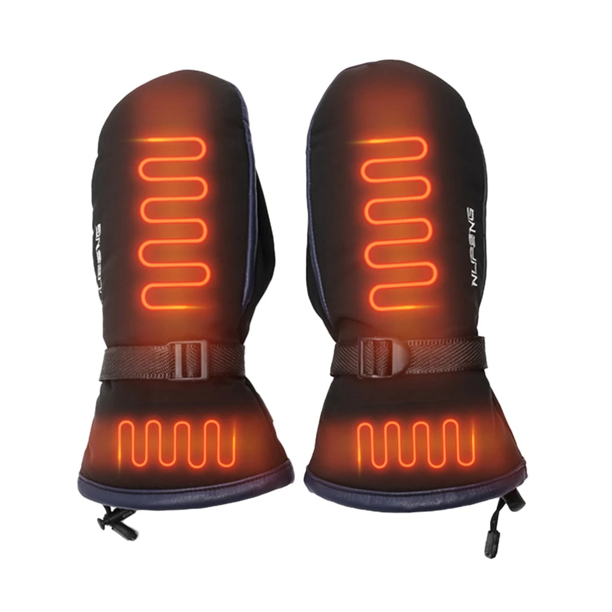 Portable Heated Electric Heated USB Black Waterproof Mittens - Image 1