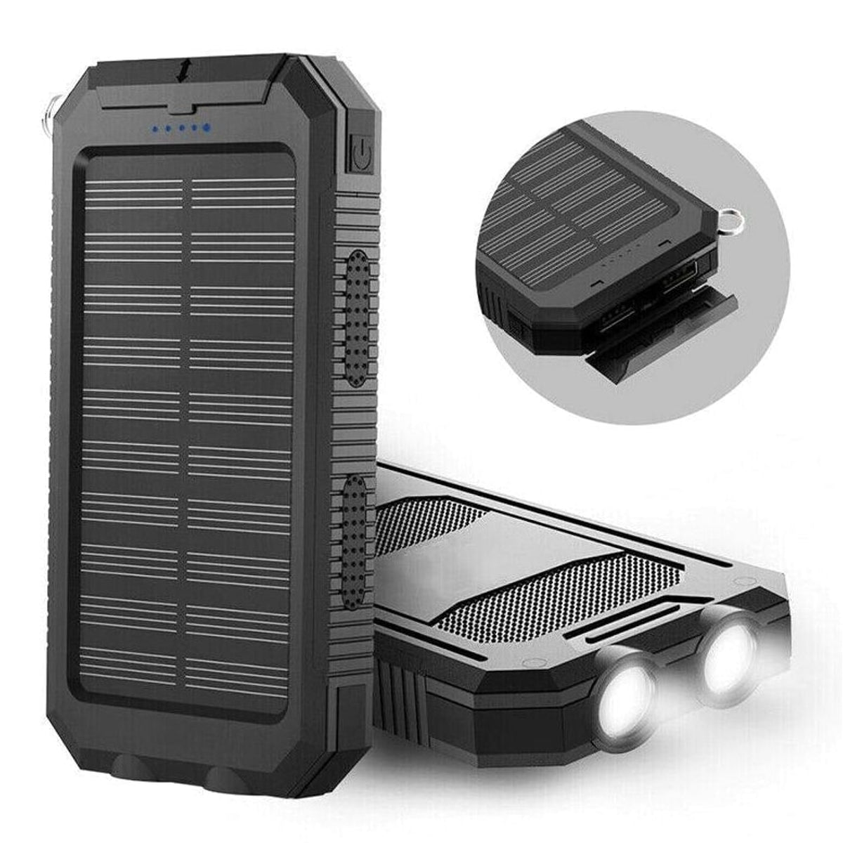 Portable Solar Charger Power Bank With Dual USB Ports And LED Flashlight - Image 13