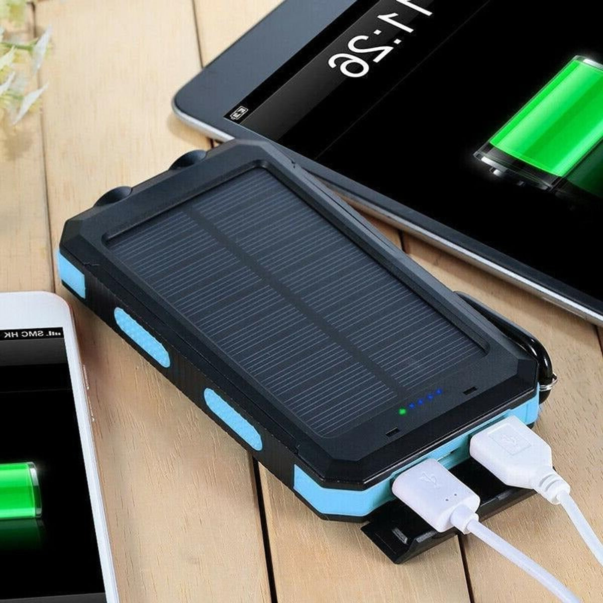 Portable Solar Charger Power Bank With Dual USB Ports And LED Flashlight - Image 10