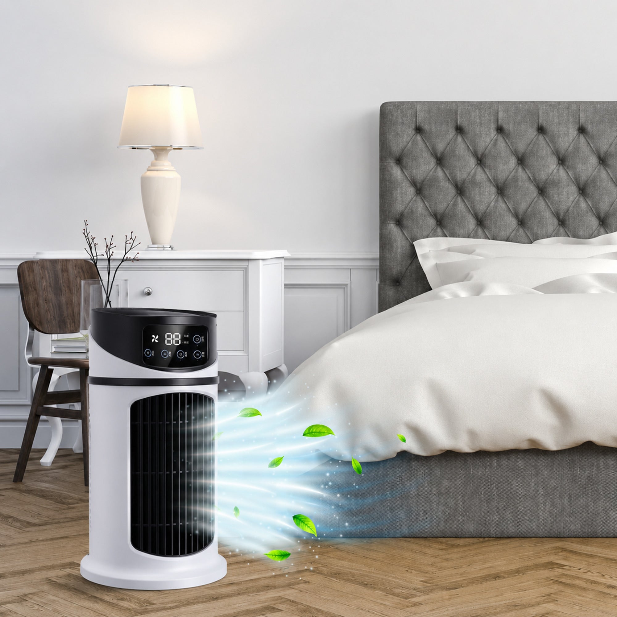 Portable Tower Fan With LED Display Wide-Angle Oscillation - Image 2