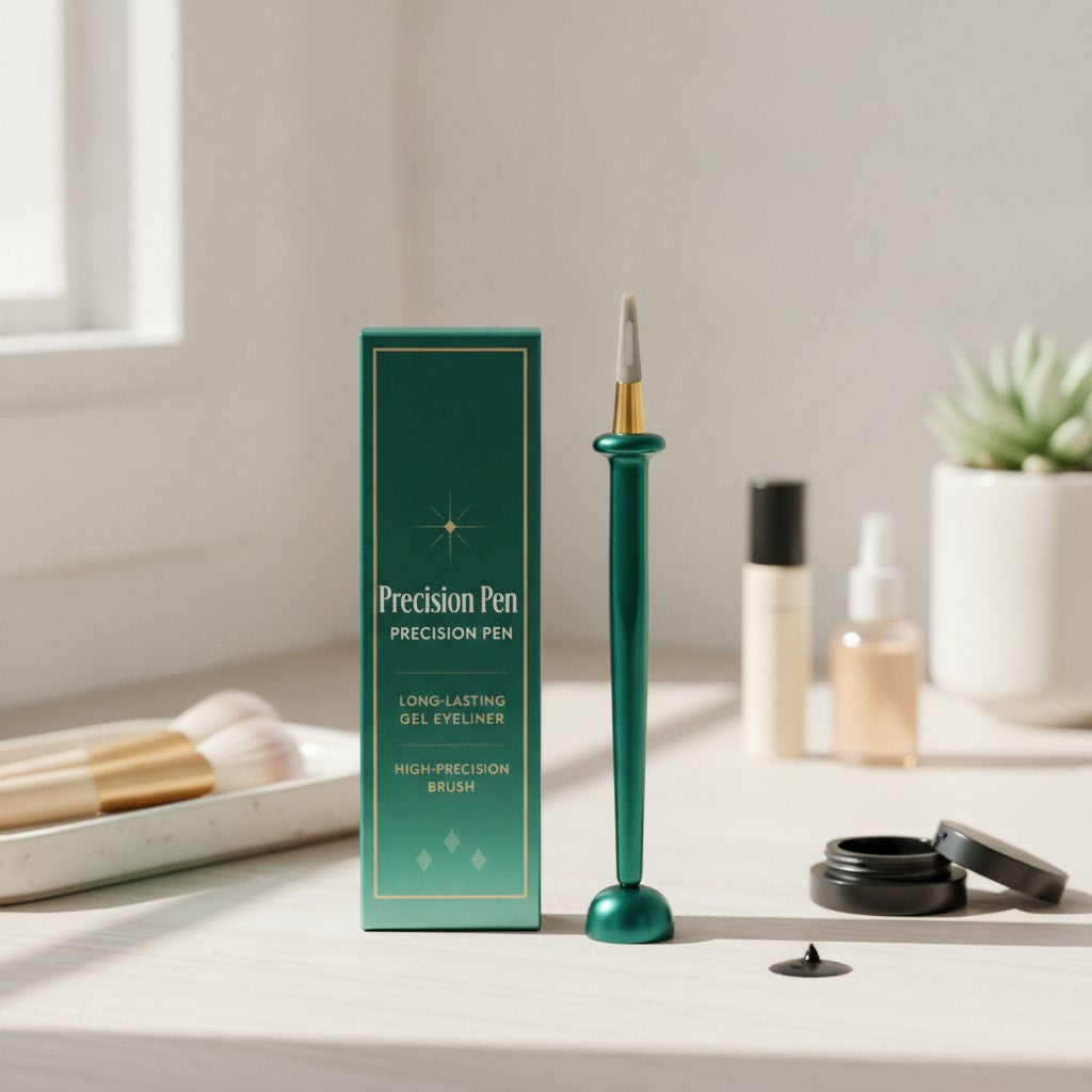 precision eyeliner pen in use, lifestyle scene