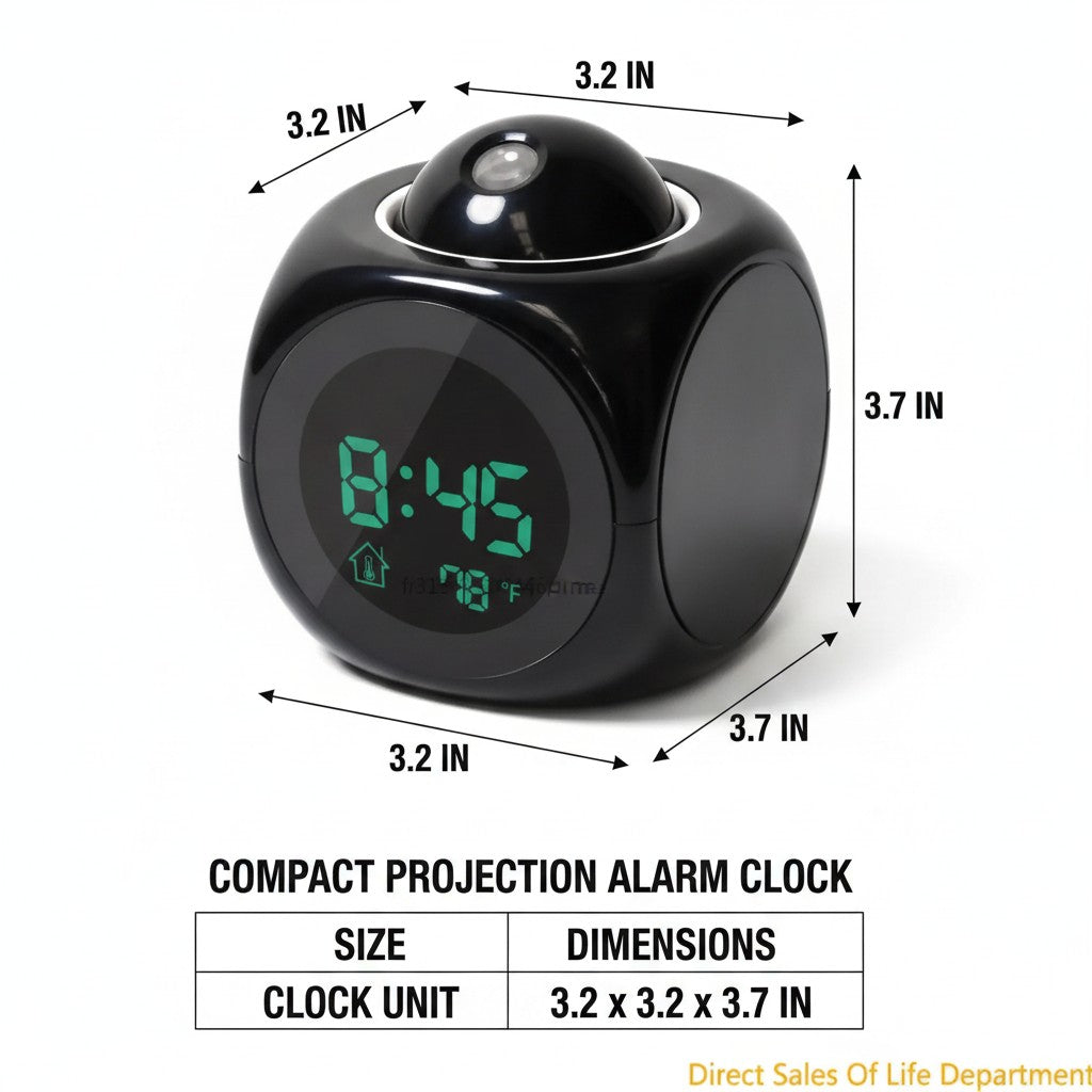 projection alarm clock dimensions and size guide