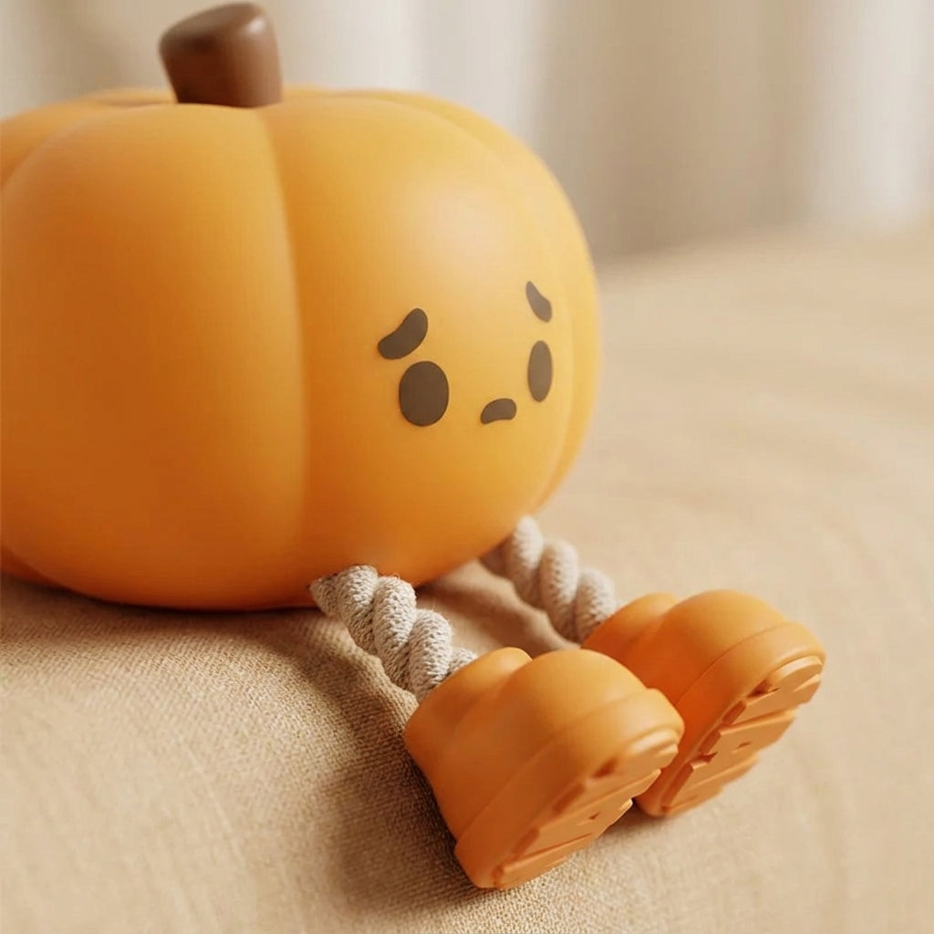 Night Light Halloween Pumpkin Portable Silicone Dimmable Bedside Lamp - detail