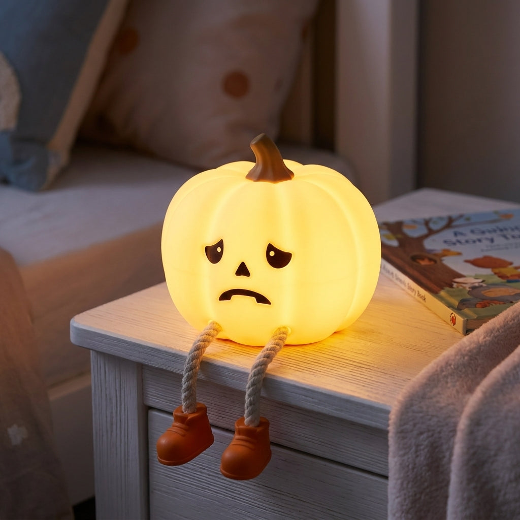 Night Light Halloween Pumpkin Portable Silicone Dimmable Bedside Lamp - hero