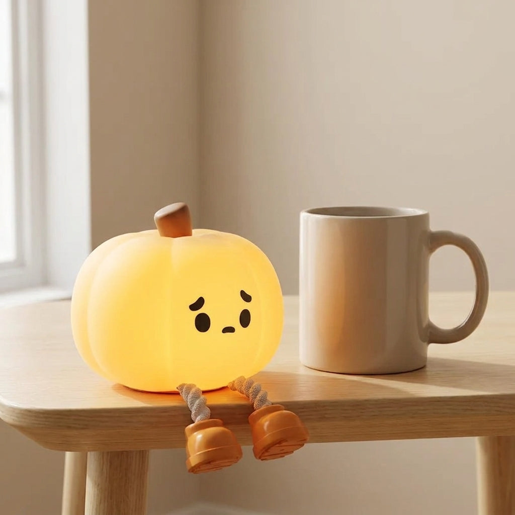Night Light Halloween Pumpkin Portable Silicone Dimmable Bedside Lamp - scale