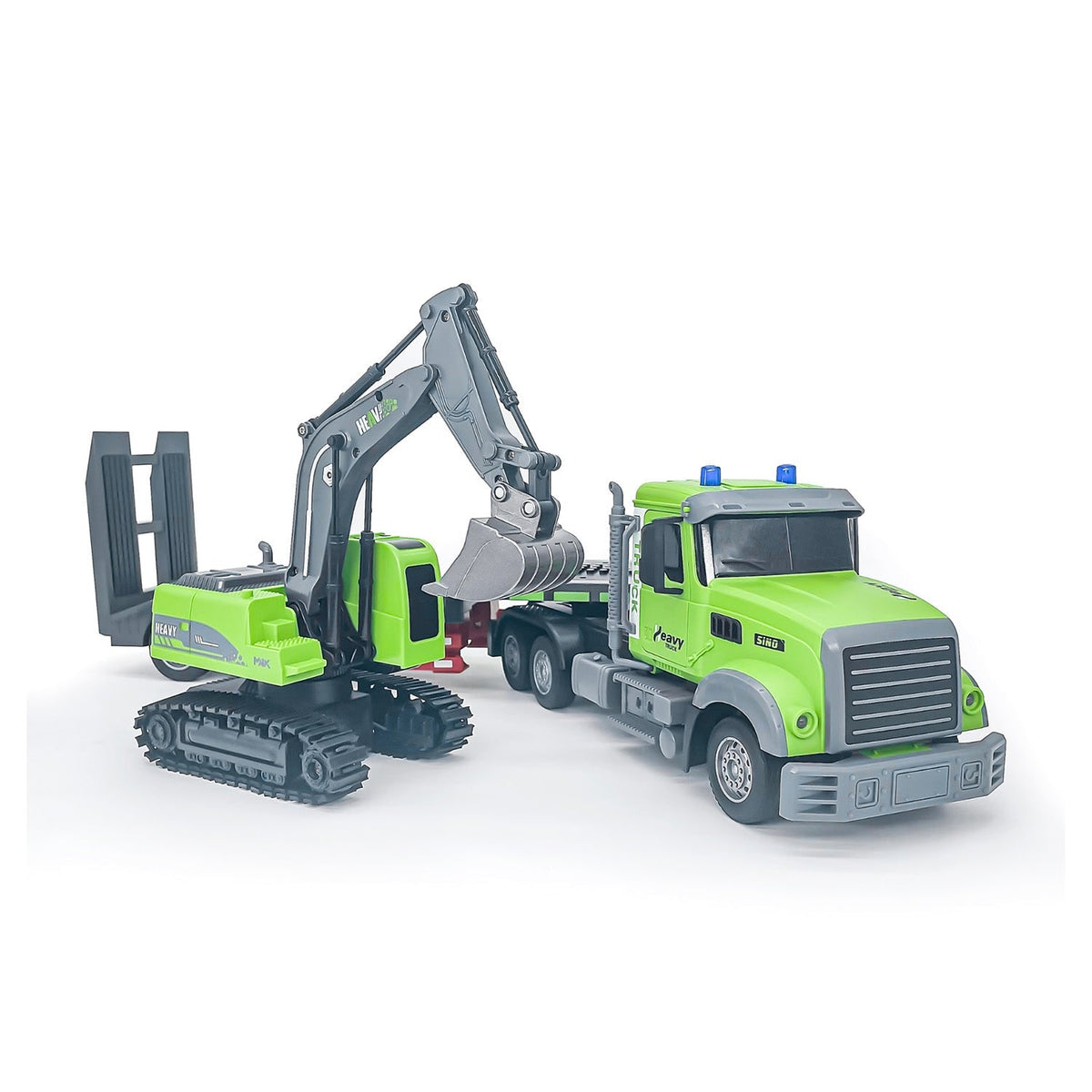 RC Construction Vehicle Set With Detachable Trailer And Die-Cast Metal Digger - Image 1