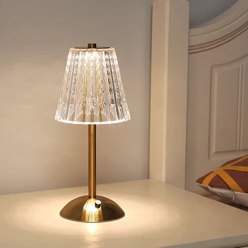 Rechargeable Crystal Table Lamp With USB Charging Tri-Color Portable - Image 11