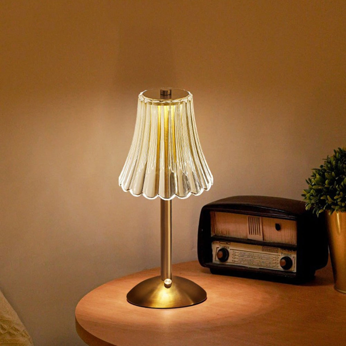 Rechargeable Crystal Table Lamp With USB Charging Tri-Color Portable - Image 9