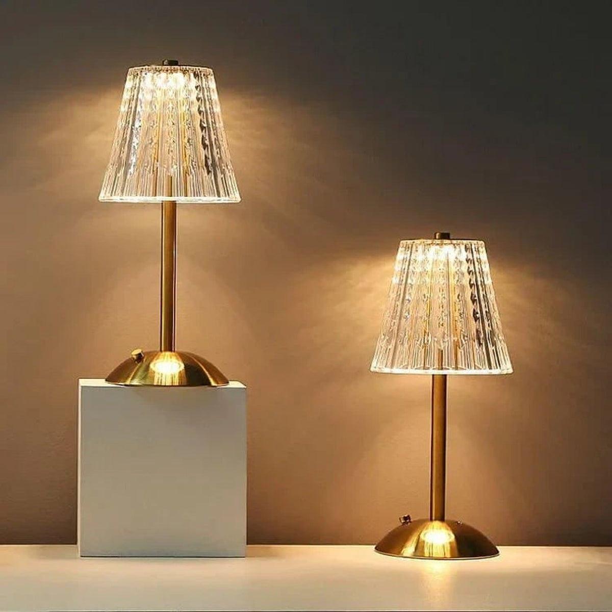 Rechargeable Crystal Table Lamp With USB Charging Tri-Color Portable - Image 6
