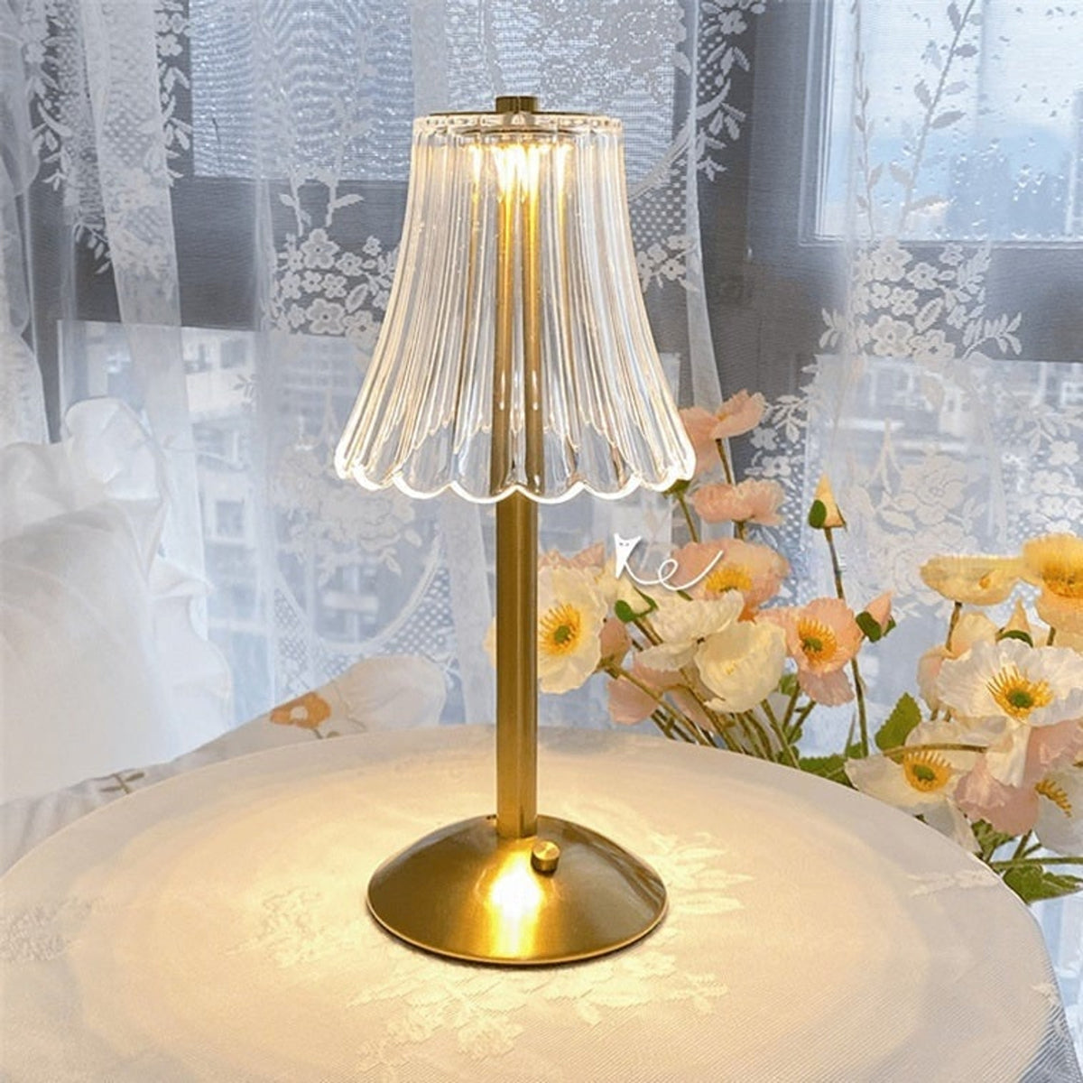 Rechargeable Crystal Table Lamp With USB Charging Tri-Color Portable - Image 10