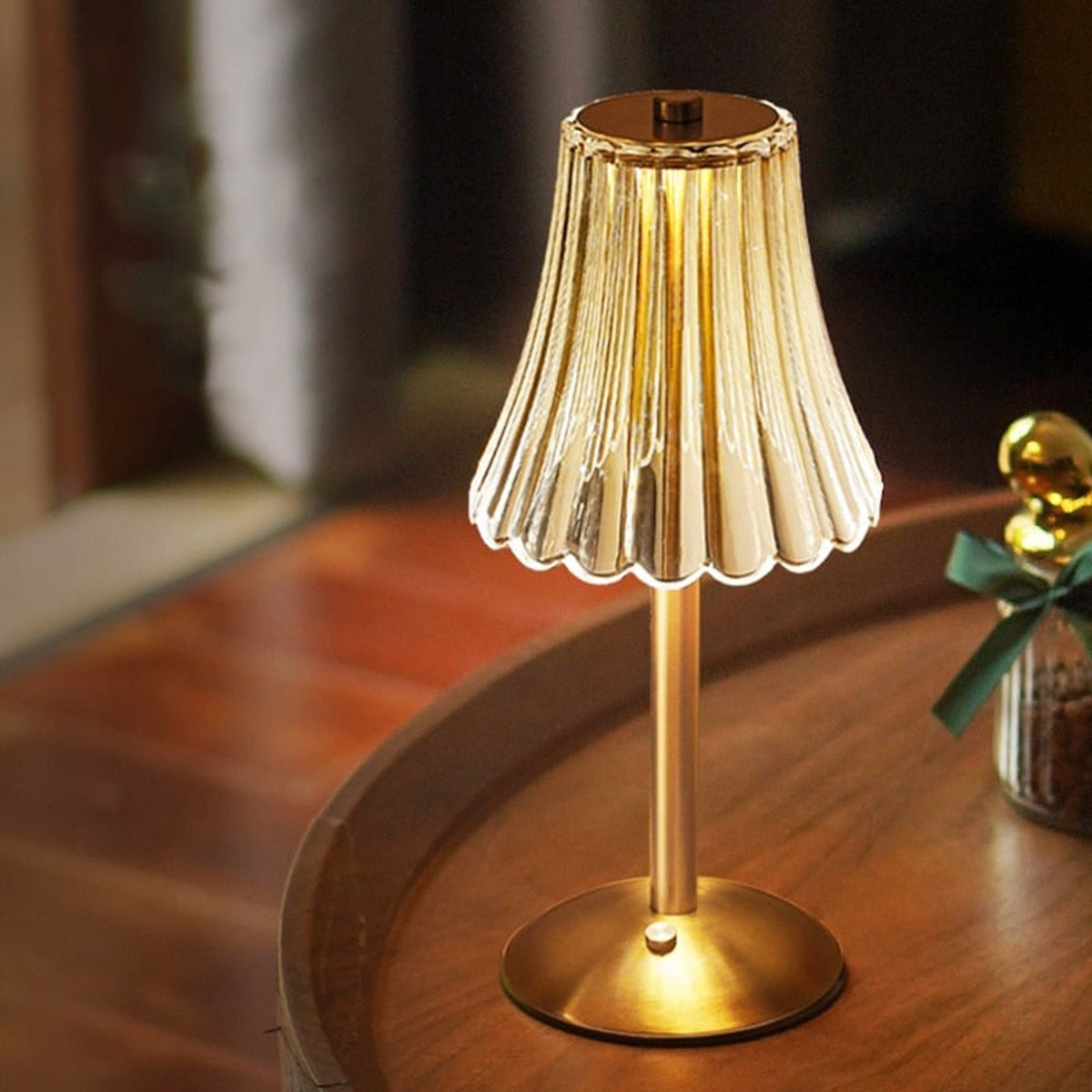 Rechargeable Crystal Table Lamp With USB Charging Tri-Color Portable - Image 1