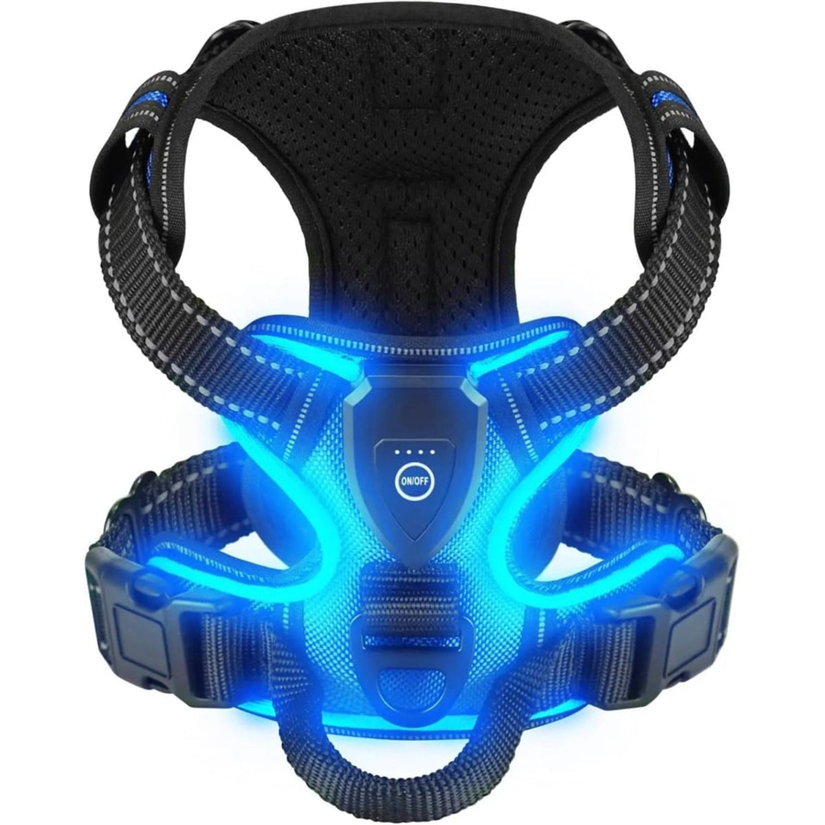 Rechargeable LED Dog Harness For Night Safety With Adjustable Breathable Mesh - Image 9