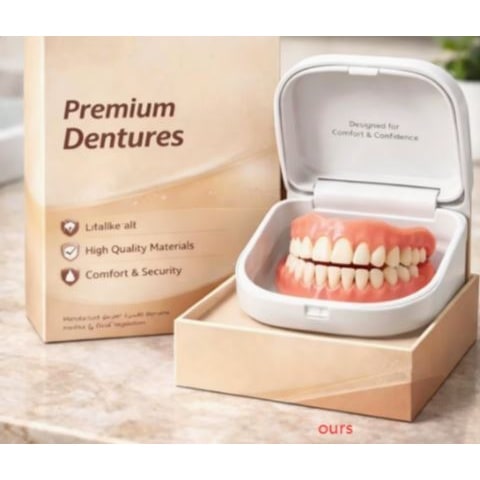 Removable Dentures With Flexible Cushion Grip Full Arch Set For Comfortable Daily Wear - Image 1