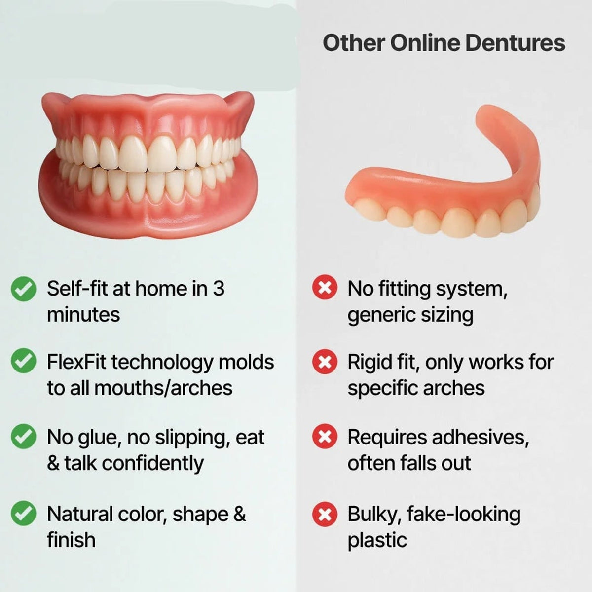 Removable Dentures With Flexible Cushion Grip Full Arch Set For Comfortable Daily Wear - Image 8