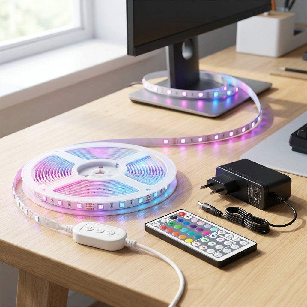 rgb led strip kit in use, lifestyle scene