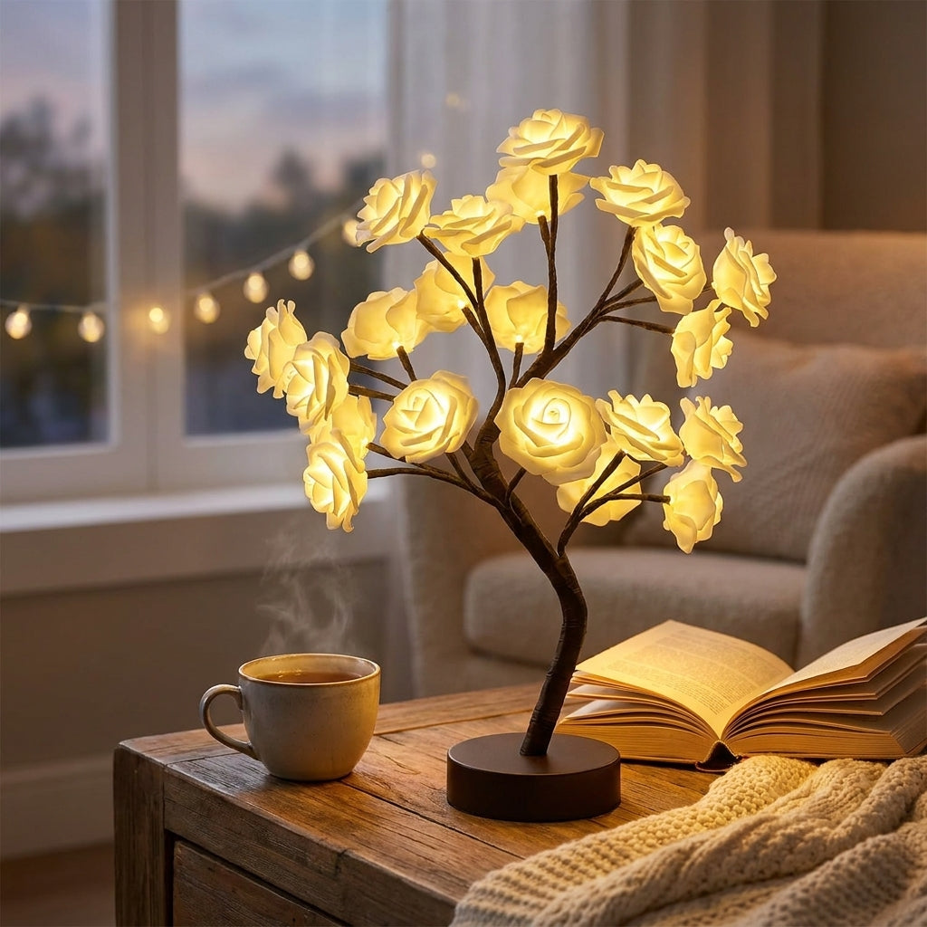 Rose Tree Lamp Decorative Flower LED Table Light - hero