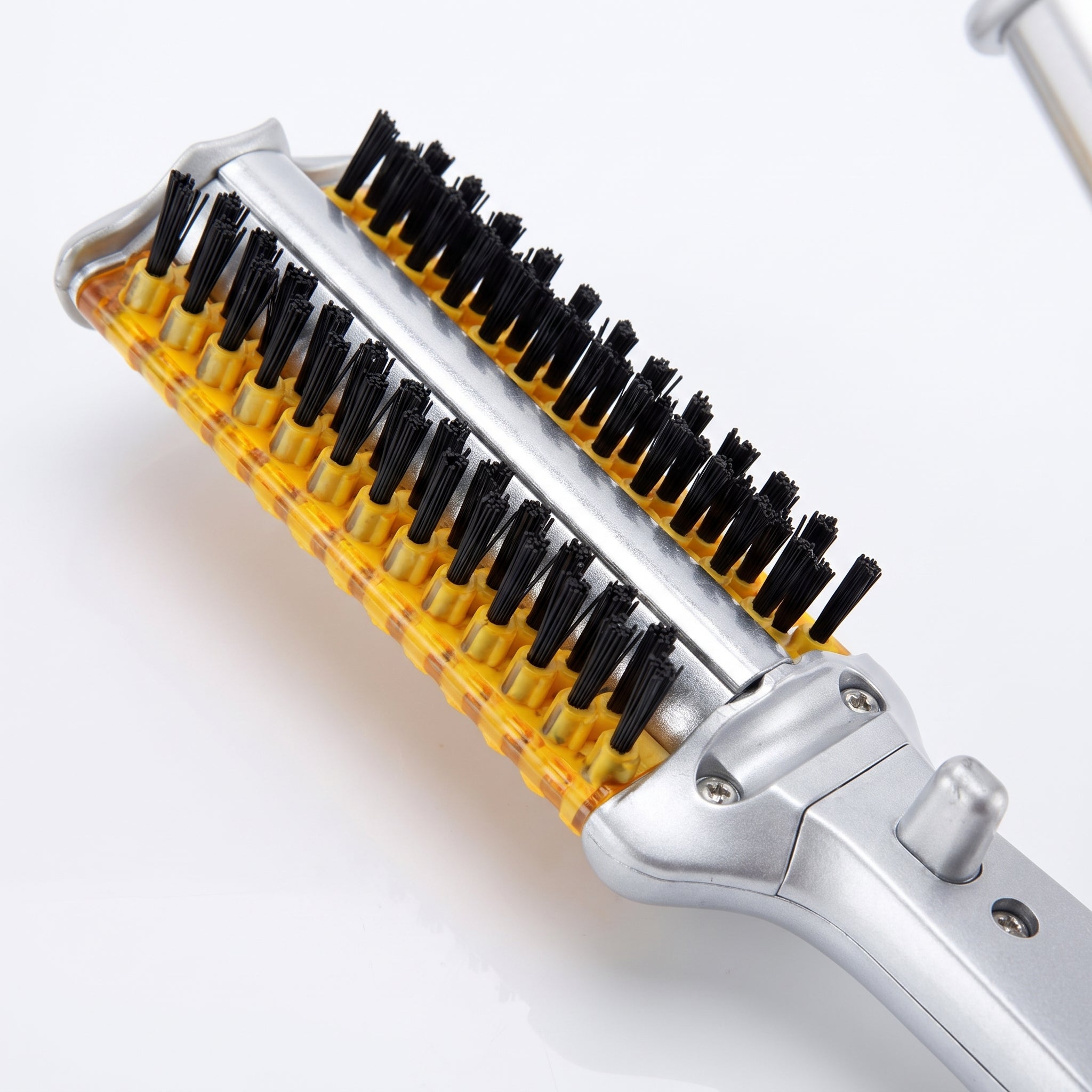 Hair Curler Heated Styler Rotating Barrel Brush Silver Gold Black - detail