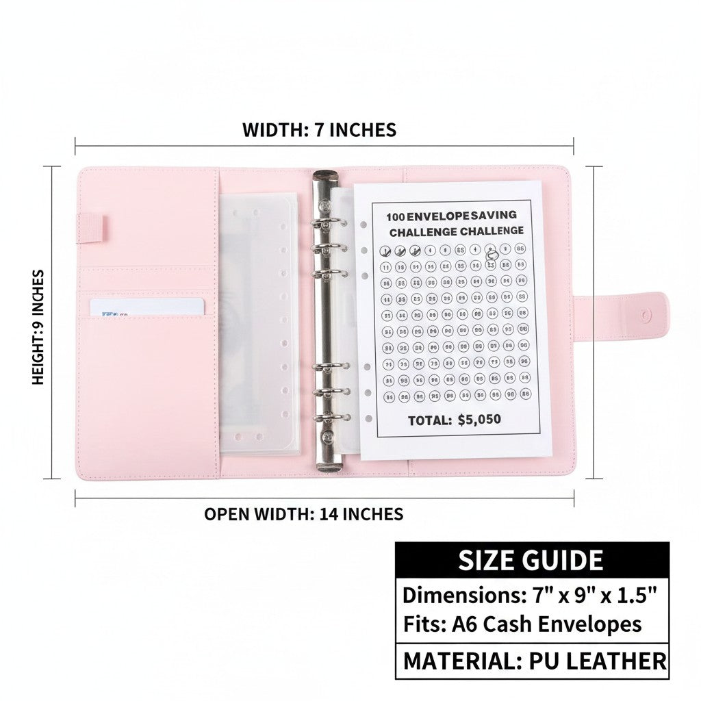 savings challenge binder dimensions and size guide
