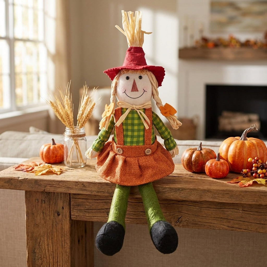Thanksgiving Decorations Fall Decor Table Decor Sitting Scarecrow Doll - hero