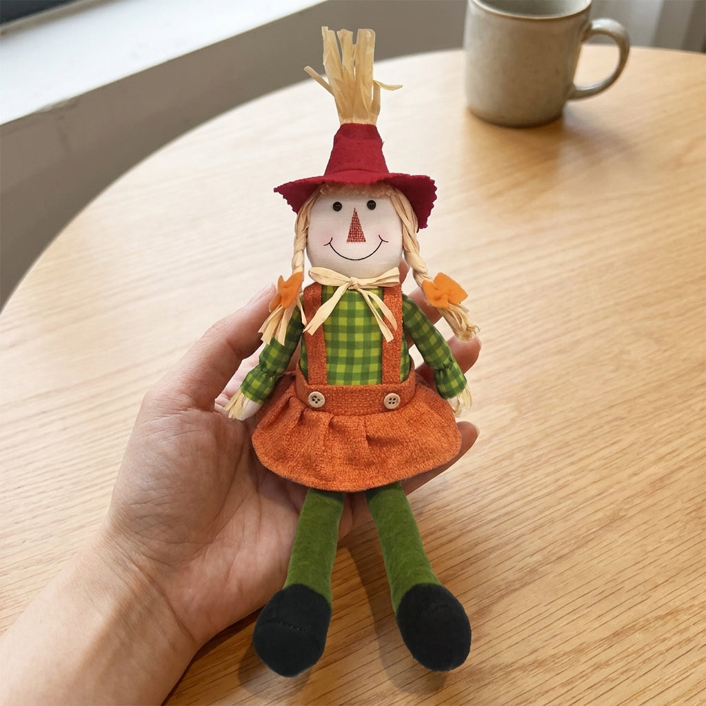 Thanksgiving Decorations Fall Decor Table Decor Sitting Scarecrow Doll - scale