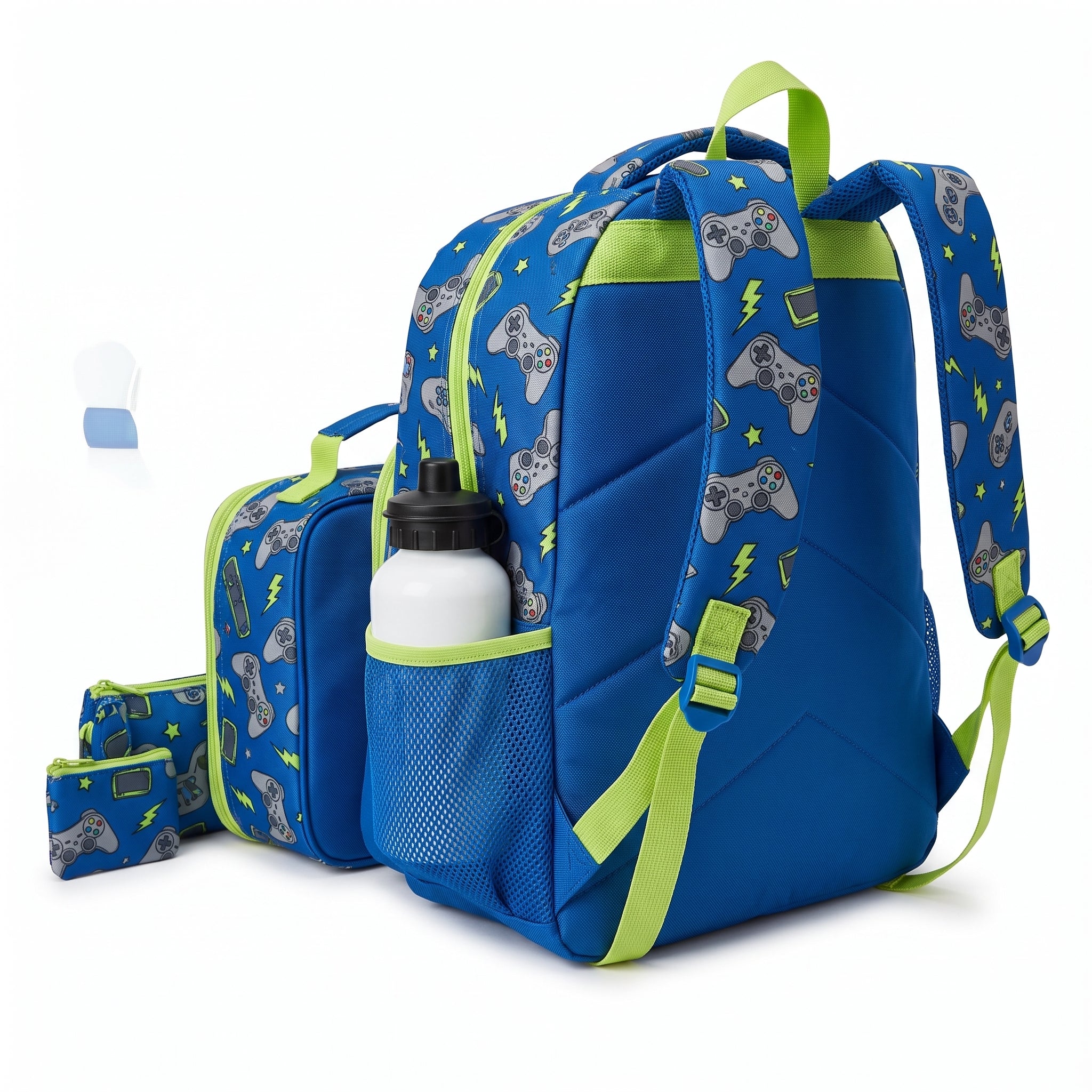 Lunch Bag Insulated Kids Backpack with Gamer Set - angle
