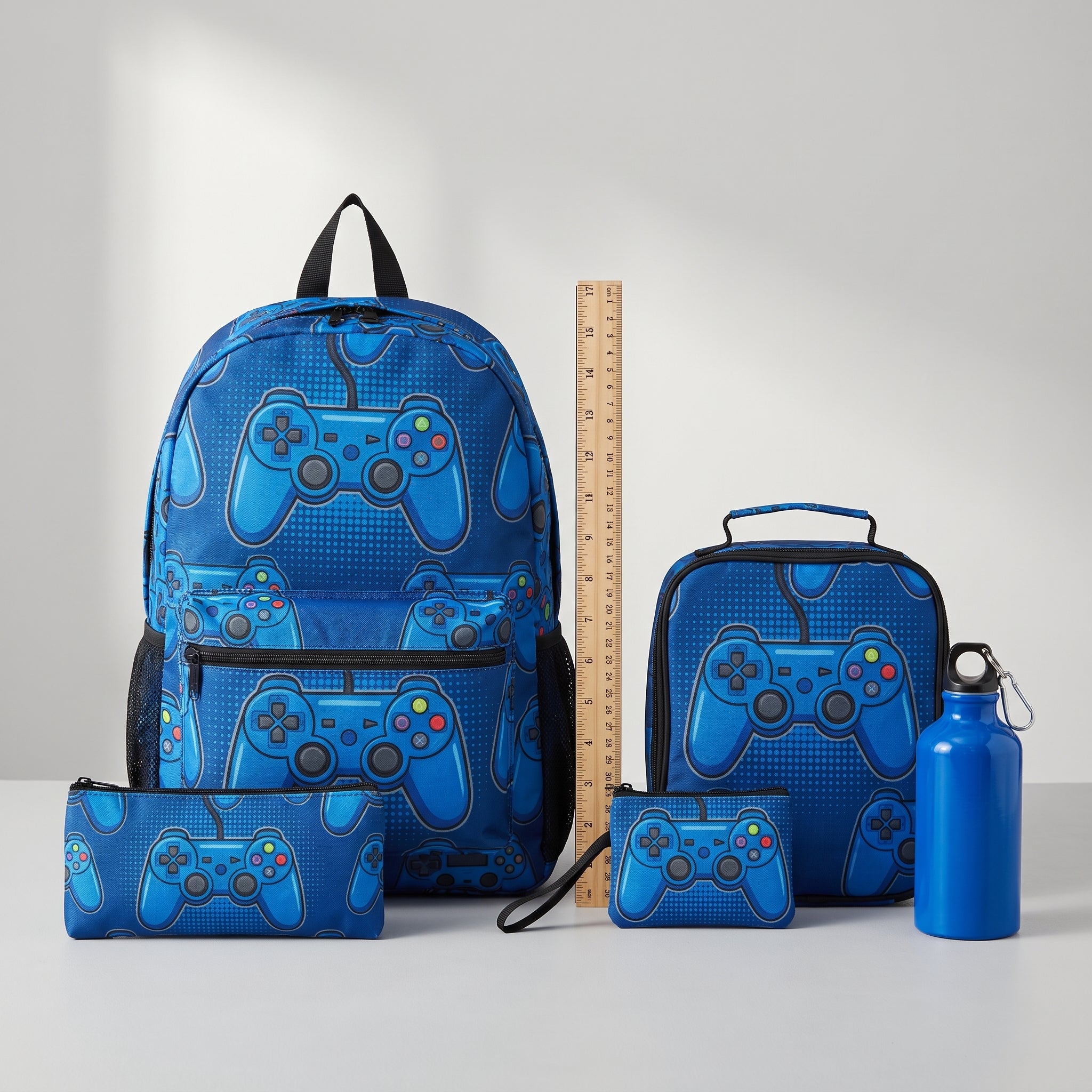 Lunch Bag Insulated Kids Backpack with Gamer Set - scale