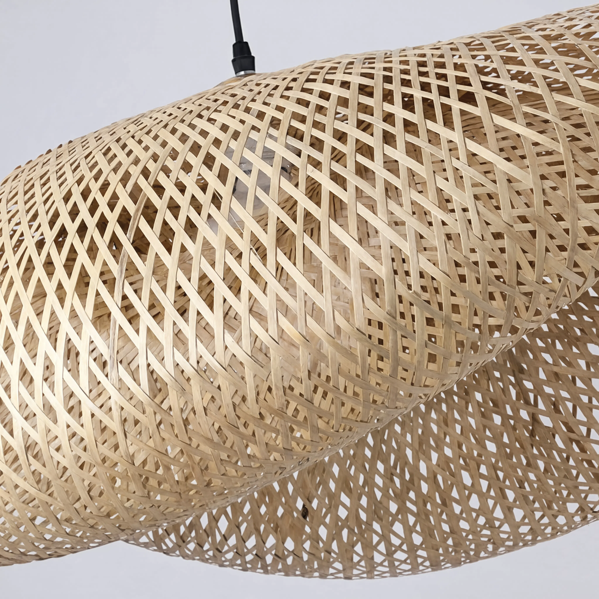 Sculptural Braided Bamboo Pendant Light With E27 - Image 5
