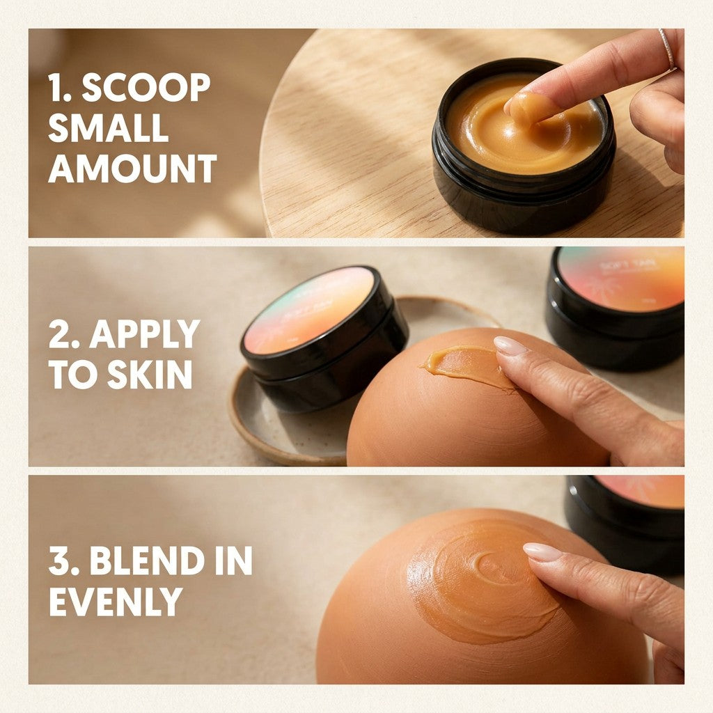 self tanning gel jar how to use in 3 steps