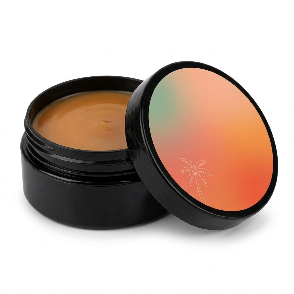 self tanning gel jar product photo on white background