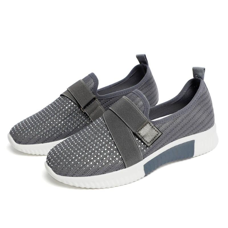 Shoes Walking Sneakers Slip-On Comfort Mesh Rhinestone - Image 13
