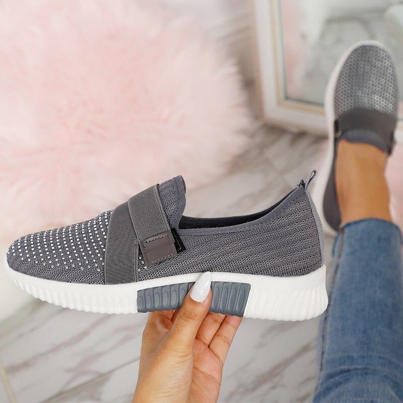 Shoes Walking Sneakers Slip-On Comfort Mesh Rhinestone - Image 14