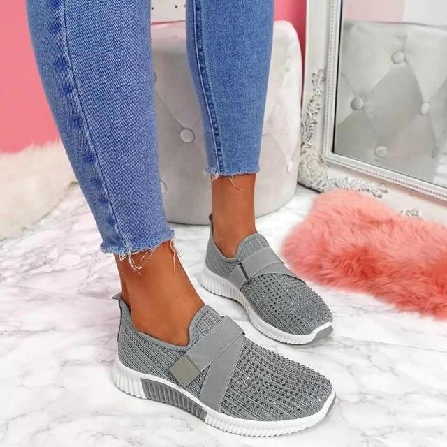 Shoes Walking Sneakers Slip-On Comfort Mesh Rhinestone - Image 6