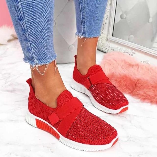 Shoes Walking Sneakers Slip-On Comfort Mesh Rhinestone - Image 8