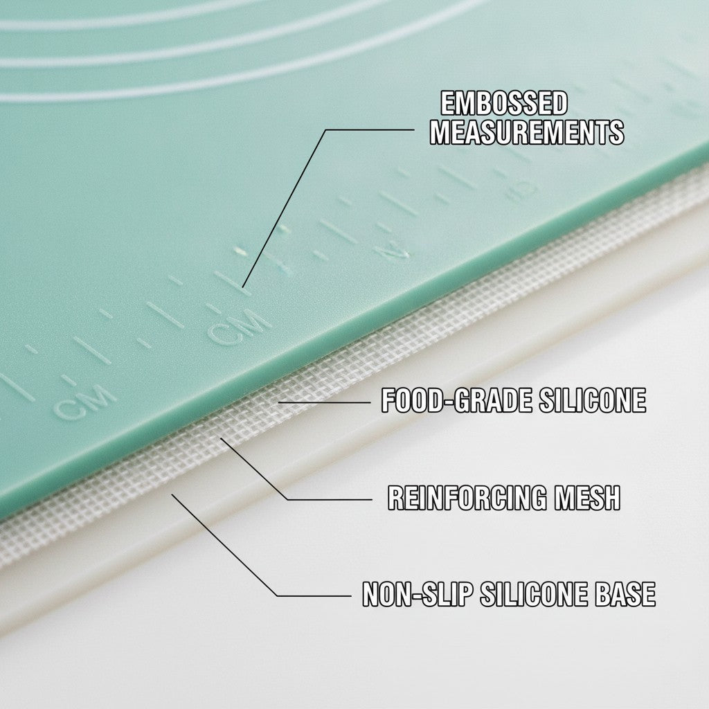 silicone baking mat close-up construction and materials