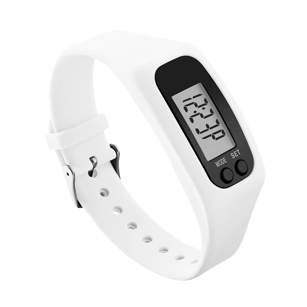 Silicone Band Fitness Tracker Step Counter Display Watch - Image 1