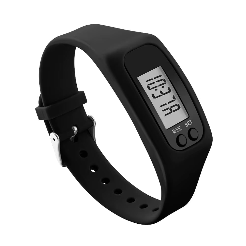 Silicone Band Fitness Tracker Step Counter Display Watch - Image 3