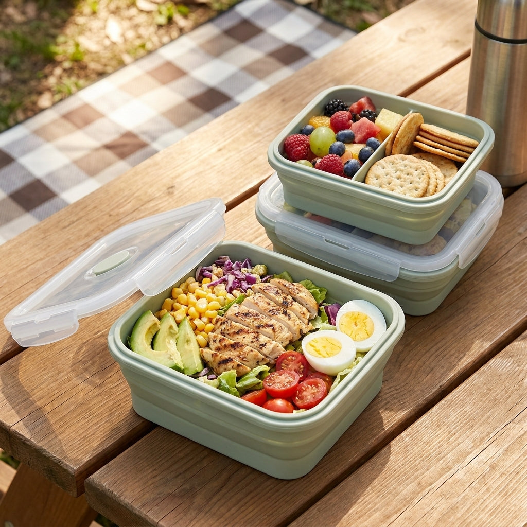 Lunch Box Collapsible Microwave Safe Container Set - hero