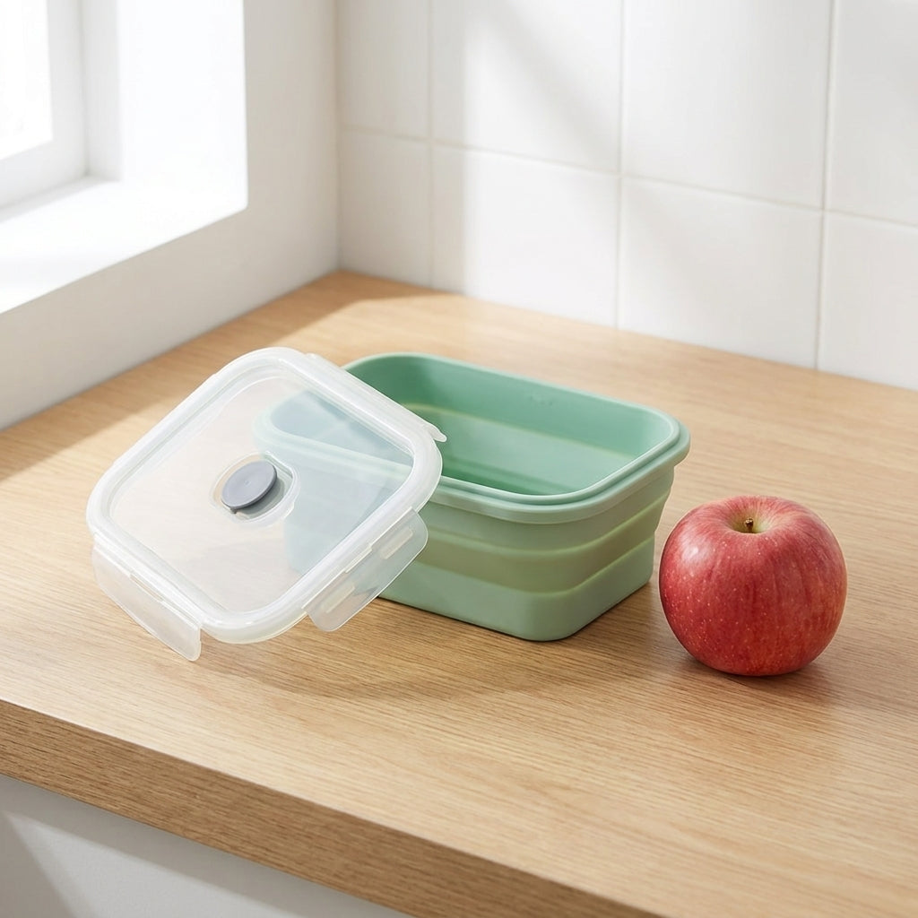 Lunch Box Collapsible Microwave Safe Container Set - scale