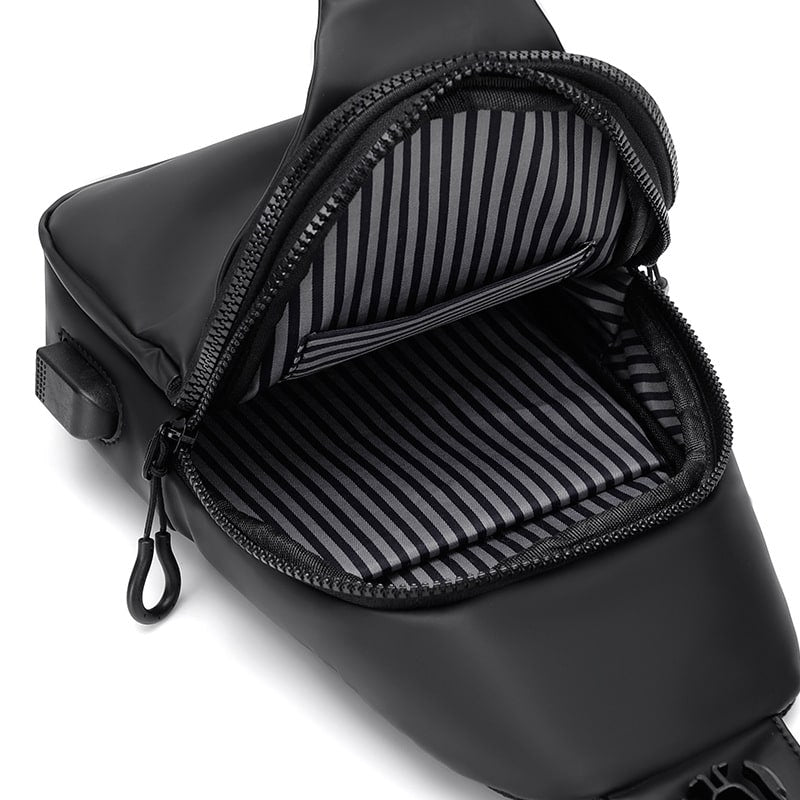 Sling Bag Crossbody Shoulder Chest Pack USB Port Leisure Travel - Image 1