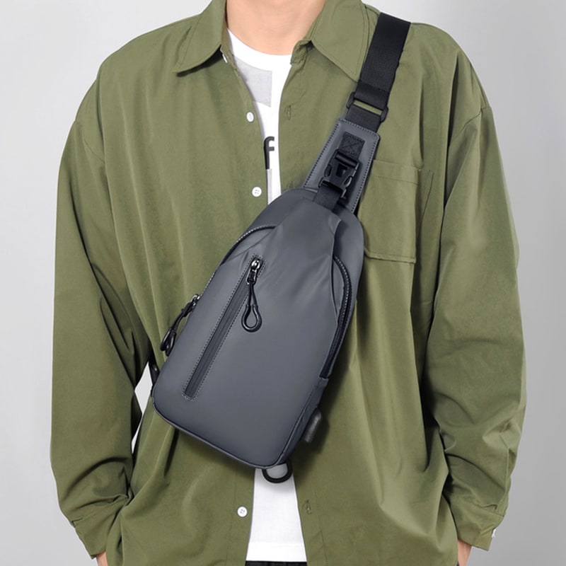 Sling Bag Crossbody Shoulder Chest Pack USB Port Leisure Travel - Image 15